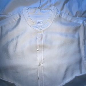 Armenia Collezioni men's banded collar shirt, Size XL.